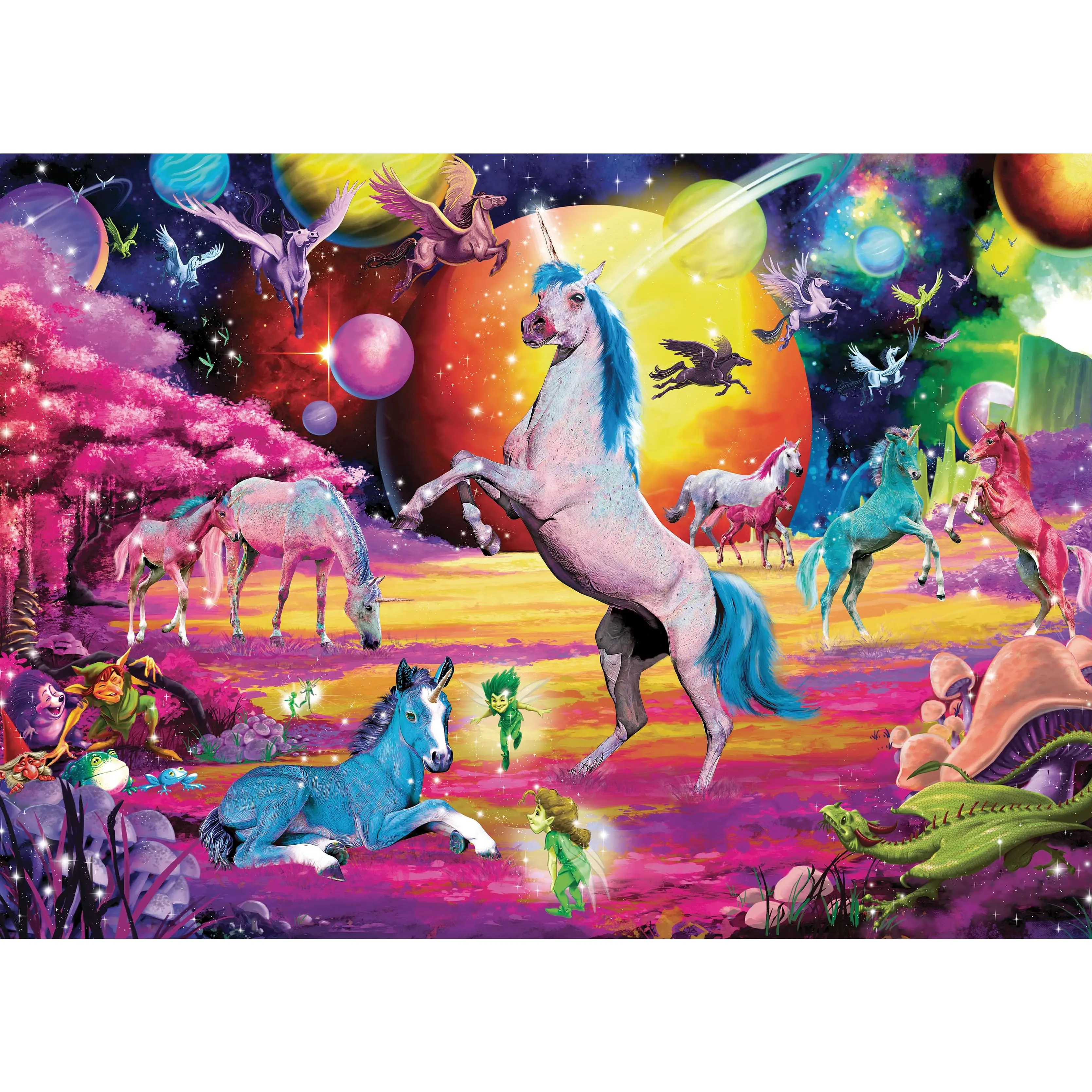 1000-Piece Universe of Unicorns Rainbow Fantasy Jigsaw Puzzle, Toy for Birthdays, Game Night Fun with Friends, Suitable for 12 Years Above
