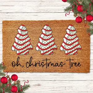 Oh, Christmas Tree Doormat, Christmas Tree Cake Decor, Christmas Doormat, Christmas Cake, Holiday Door Mat, Christmas Welcome Mat