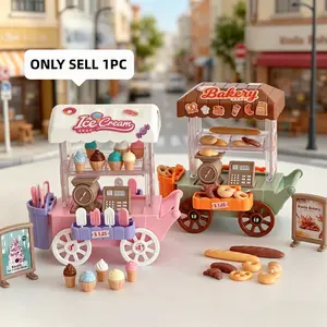 Micro Scene DIY Bread Truck Ice Cream Toy, Boxed Role Play Vehicle, Suitable for 3-6 Year Old Girls, Educational Puzzle Toy, Creative Birthday Gift