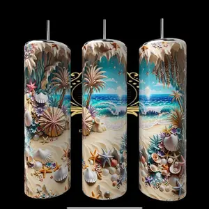 Vibrant beach tumbler