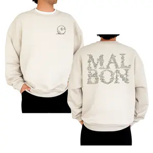 Malbon Golf Mens Mushroom Golf Ball Crewneck Sweatshirt - Trippy Psychedelic Lettering, Artistic Nature, Fashion Menswear Apparel