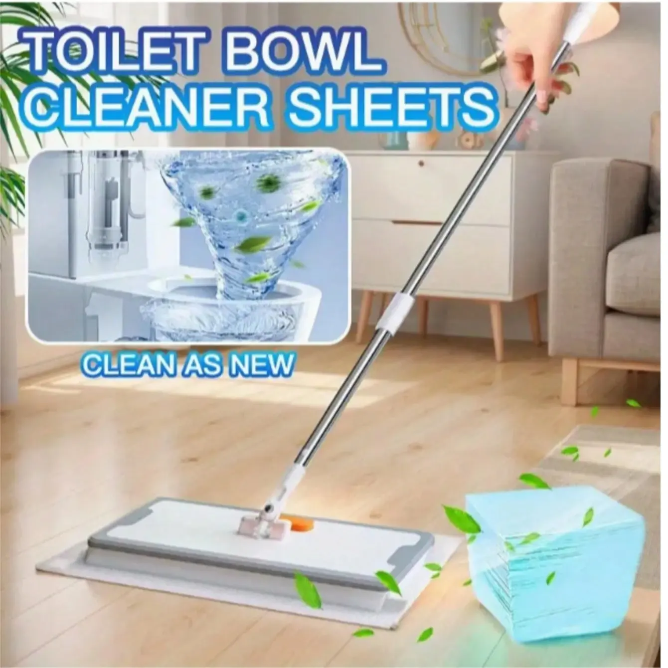 30/60pcs Toilet cleaning tablets, Toilet Bowl Cleaners, floor cleaner, mop pad, suitable for wooden floors, laminate floors, tiles, bathrooms, toilets, long-lasting fragrance, stain removal and brightening, household cleaning products