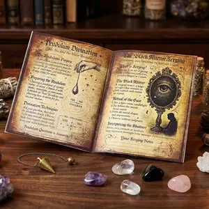 Handwritten Book of Shadows Vol. IV: Divination & Vision Crafting Card Unlock the mysteries of divination and awaken your inner seer with this beautifully handwritten Book of Shadows Volume Third Eye Rituals