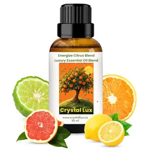 Energize Citrus Essential Oil Blend – Luxury Aromatherapy Oil for Diffuser – by Crystal Lux