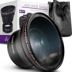 49MM 0.43x  Wide Angle Lens with Macro - Attaches to 49MM Filter Thread (Not Camera ) Mirrorless Camera Accessories for  EOS M50, M2, M3, M5, M6 II, M10, M100, M200, R50, R100
