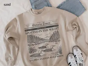 Heated Rivalry Sweatshirt-Stupid Canadian Wolf Bird