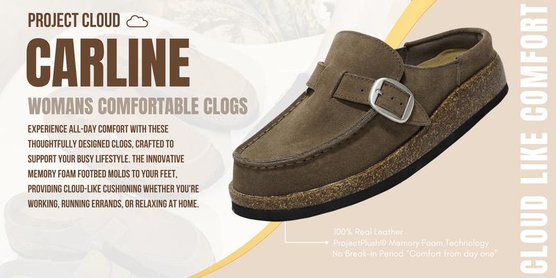 Project Cloud "Carline" Clogs for Women, Memory Foam Women's Mules, Water Resistant Clogs & Mules