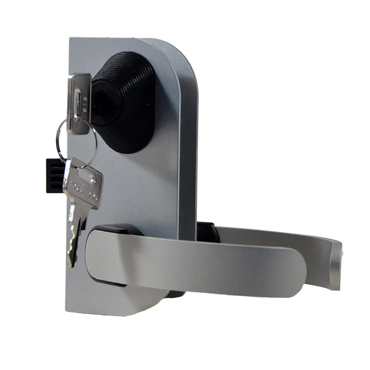 Short High-Quality Aluminium Alloy Offshore Swing Door Latch, Key-Locking Right Hand Out Design, 0.49-0.59" Grip Range, Enhanced Durability Alloy Latches & Bolts
