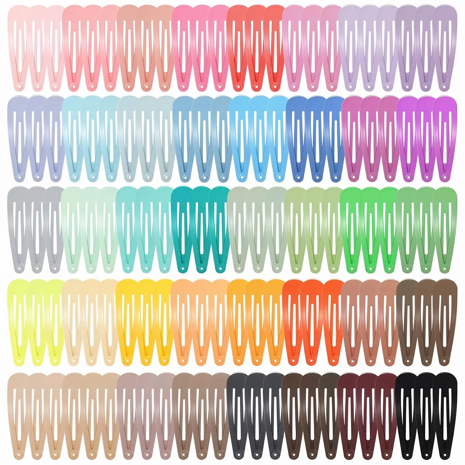 120Pcs 2In Snap Hair Clips for Girls Women, No-slip Metal Small Barrettes | Cute Accessory Colorful Hair Pins for Kid Toddler Teen Thin Fine Short Styling Birthday Gift Back To School, 40 Solid Colors