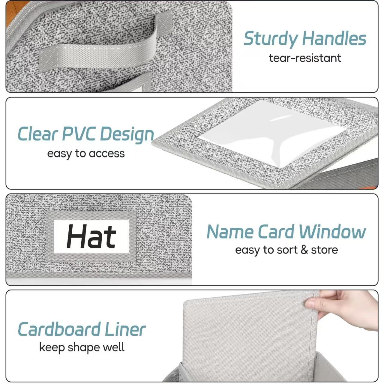 1 piece large-capacity foldable stackable dustproof hat storage box; underwear storage box; toy storage bin; bedroom storage organizer; space-saving; collapsible multifunctional storage bins; storage organization; cool room items; boujee home accessories