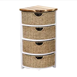 MDF/Wood Corner Cabinet with seagrass drawers
