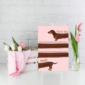 1 piece card with roof theme and envelope - perfect gift for Valentine's Day and anniversary, romantic state of love to partner or loved one, Romantic Greeting Card, Dachshund Theme