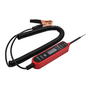 Car Circuit Tester Auto Repair Diagnostic Tool for Fault Maintenance and Testing Digital Display Automotive Electrical Pen USB Rechargeable Multimeter with LED Indicators and 3-Meter Extension Wire