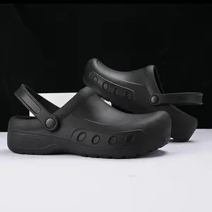 [Comfortable Chef Clogs] Breathable Unisex EVA Chef Clogs |   Non-Slip Sole, Adjustable Strap, Chunky Heel for All Seasons, Perfect for Cooking and Cleaning, Durable EVA Material(Sheets)