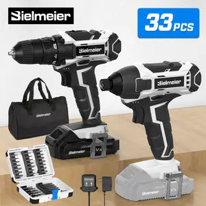 Bielmeier 20V MAX Cordless Impact Driver Set with 1\/4" Hex Chuck - Complete with 20 Driver Bits, Lithium Battery Pack, and Charger Ideal for all Home DIY Tasks
