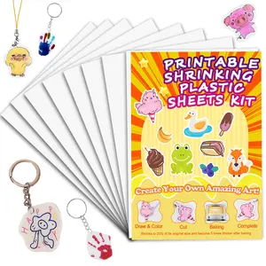 A5 Size Heat Shrink Film DIY Plastic Board, Colored Pencil Hand Drawn Matte Shrink Film, Craft Material for Keychains, Earrings, Necklaces, Keychain Pendant, Keychain for Bags