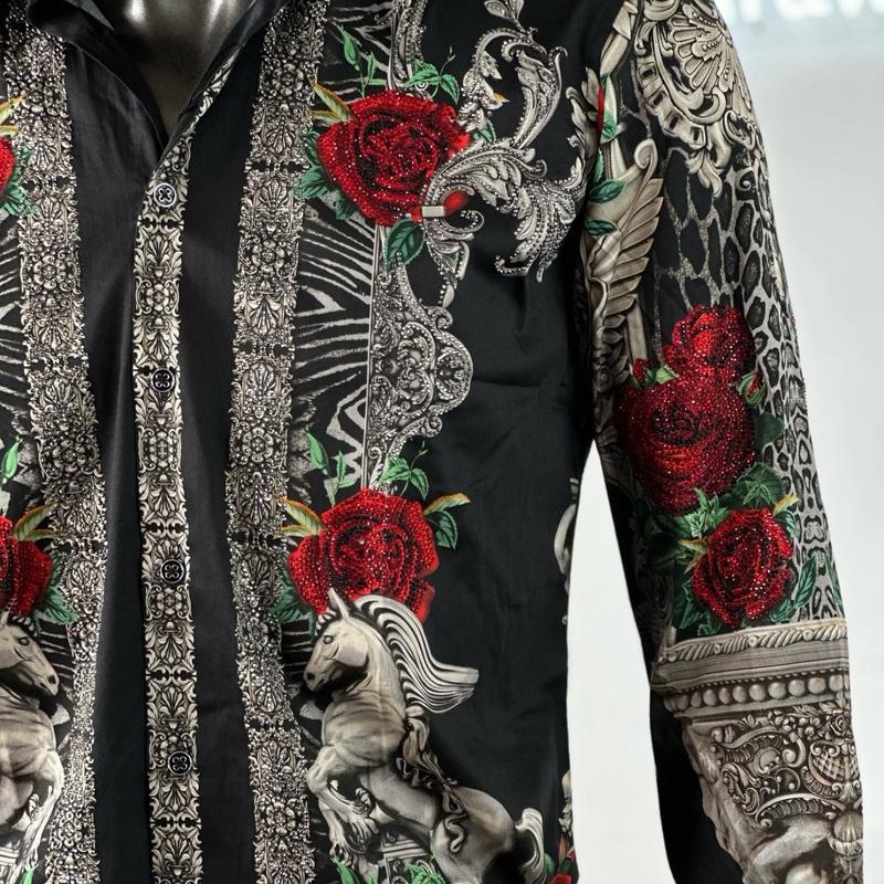 BARABAS Belica Rose Luxury Western Dress Shirt for Women - Snack