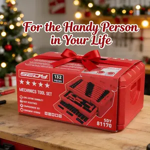 Premium 132-Piece Mechanics Tool Set, SAE/Metric 1/4" & 3/8" Drive Socket Set, Ratcheting Wrenches, Extensions & Adapters, Quick-Release Ratchet, Professional Auto Repair Tool Kit with Storage Case, Christmas Gift#Fathersdaygift,father'sdaygifts