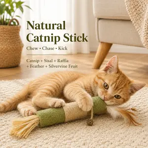 Catnip Chew Toys for Cats,  Natural Silvervine Sticks for Kittens Teeth Cleaning,  Dental Care, Increase Appetite, Calm Cat Anxiety and Stress, Aggressive Chewers Cat Dental Toy