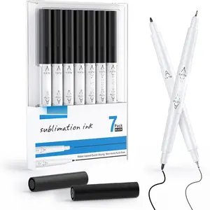 Tip Infusible Pens for Cricut Maker 3/Maker 4/Maker/Explore 3/4/Air 2/Air, Black Pens Set of 7 Pack  Tip Sublimation Markers Pens for Cricut Mug Press/Heat Press (0.4 Tip & 1.0 Tip)