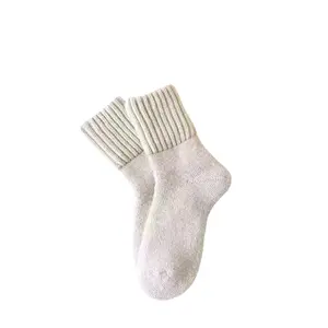 Warm Thick Fleece Lined Women's Socks Terry Cushioned Mid-Calf Socks for Cold Winter Days Comfortable & Cozy