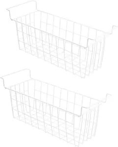 Chest Freezer Baskets 20.5 Inch, Chest Freezer Organizer Bins Metal Wire Storage Baskets with Hanging Handles for Deep Freezer, Set of 2