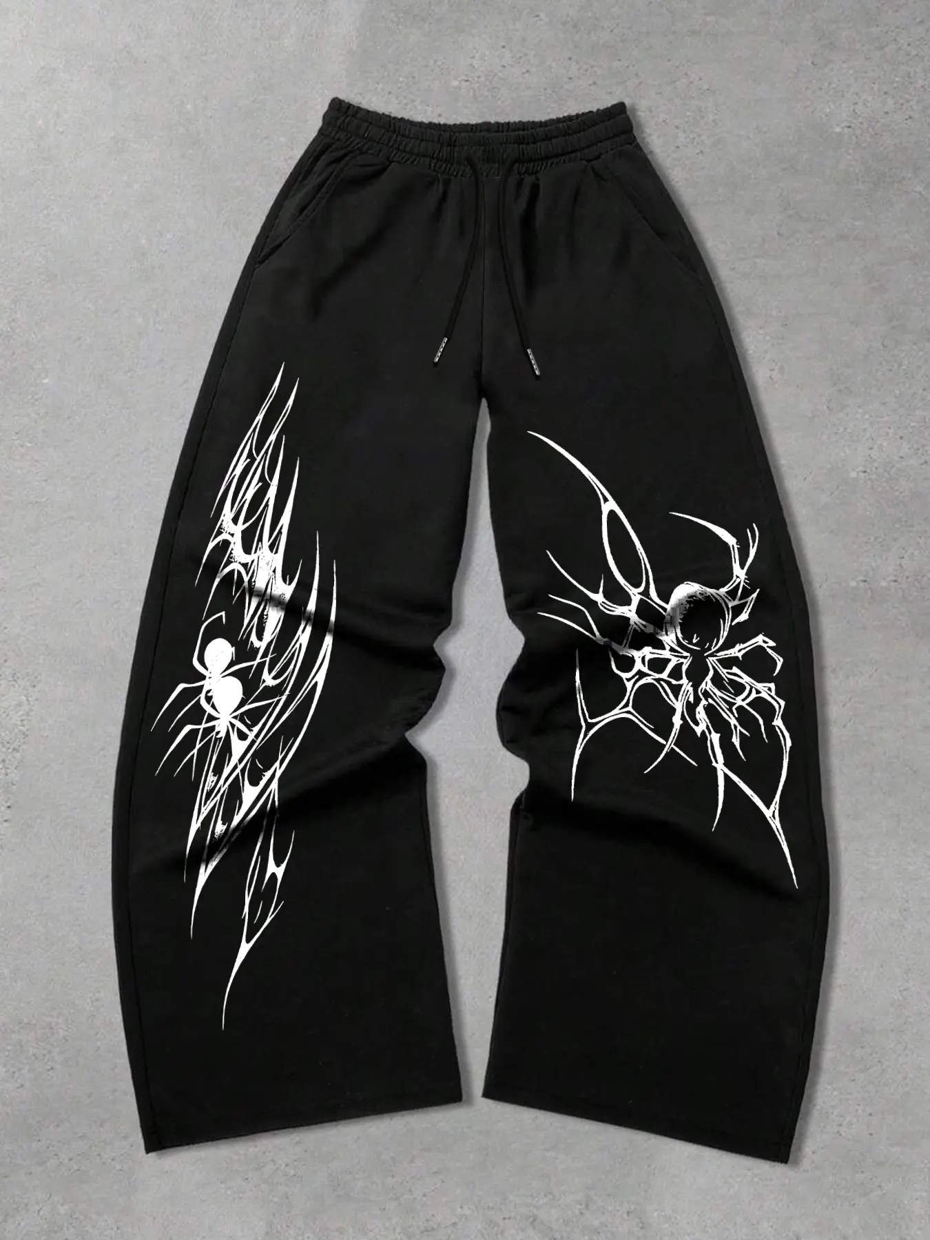 Men's Casual Drawstring Waist Sport Pants, Spider Print, Regular Fit Comfortable Trousers, Trendy Fashion, Fall & Winter Long Pants, Sports Casual Pants