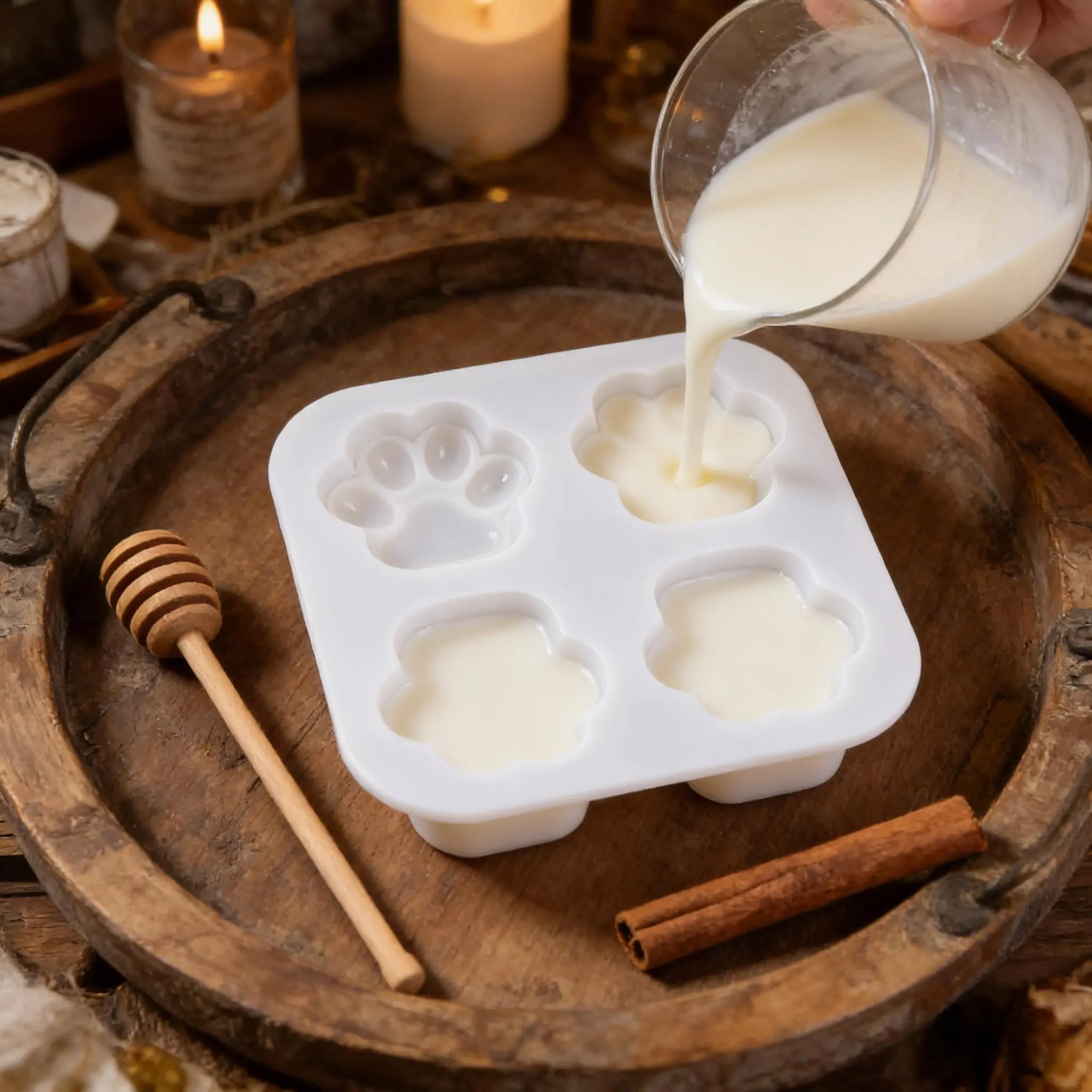 Cat Paw Silicone Molds for Resin Art Casting - Kitten Footprint Soap Making Mold & Polymer Clay DIY Crafts - Flexible Nonstick Heart Animal Foot Prints Epoxy Resin Jewelry Keychain Pendants Decor Supplies
