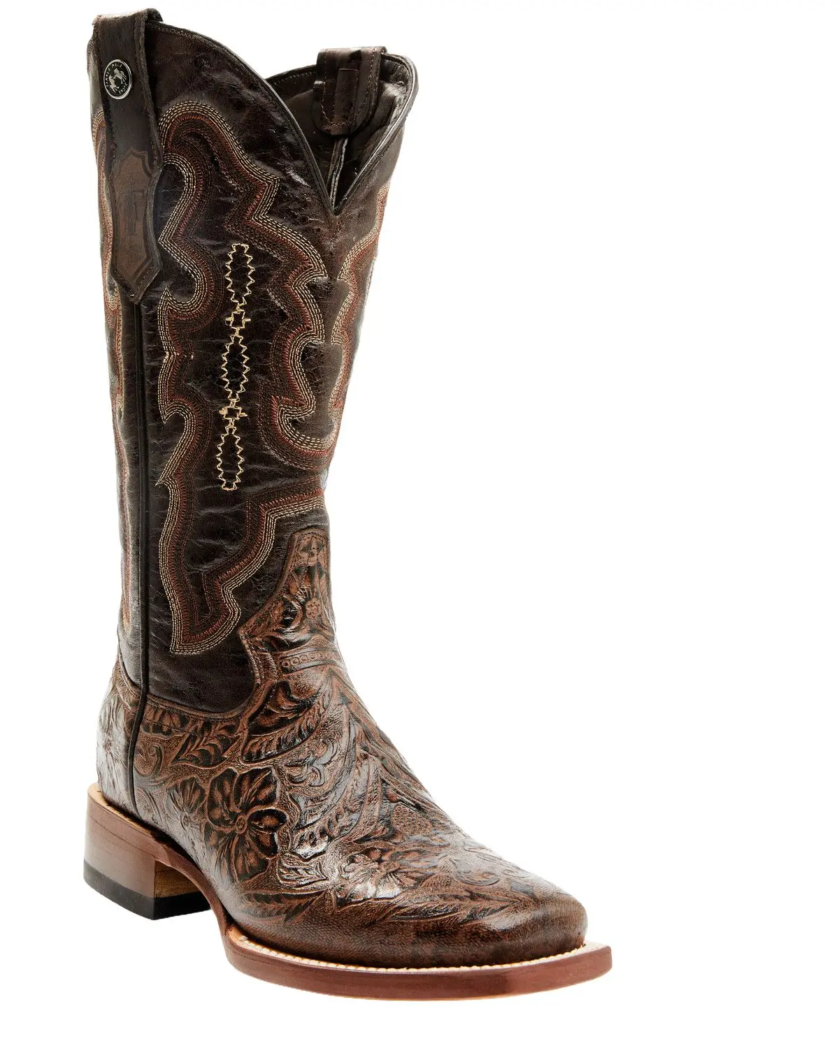 Tanner Mark Women's Women'S Hand Tooled Floral Western Boot Broad Square - Tml201759