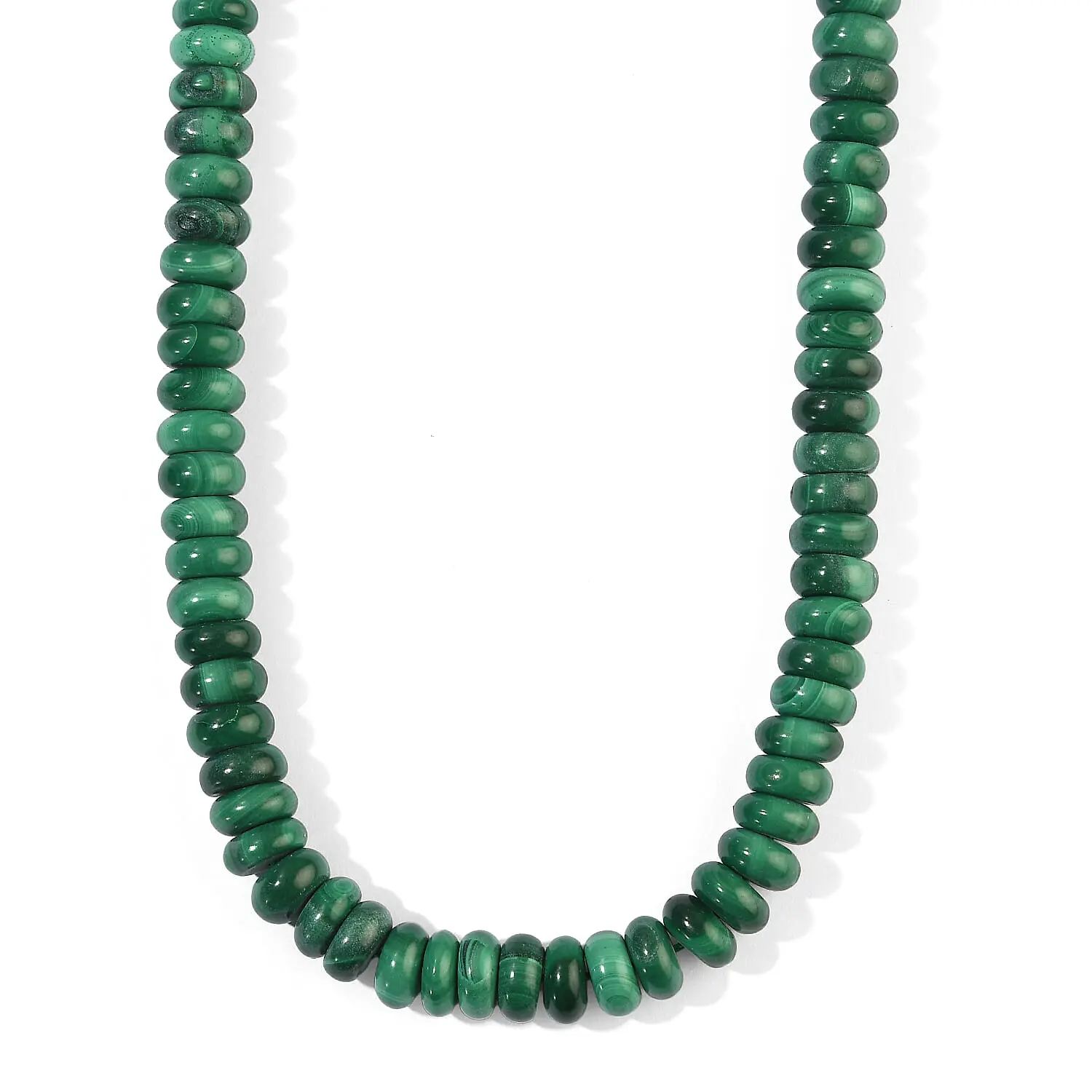 African Malachite Round Beaded Necklace (16 Inches) 336.40 ctw