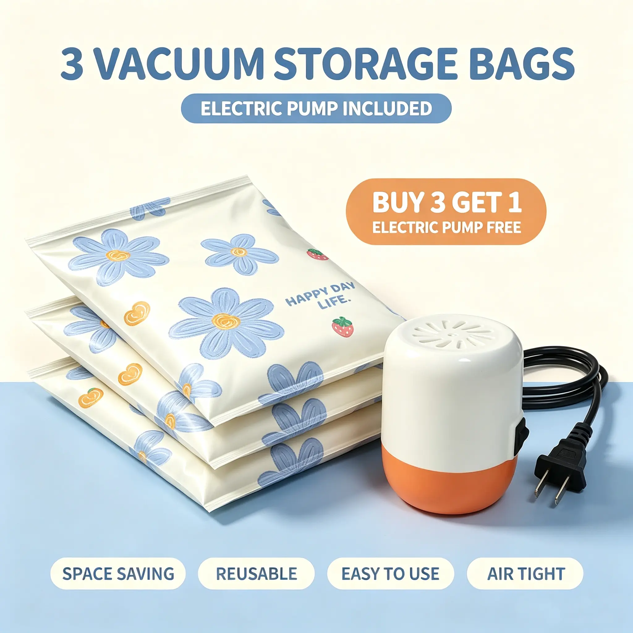 Vacuum Storage Bags for Bedding, Large-Sized Vacuum Compression Bags for Home Use, Ideal for Clothes, Quilts, and Blankets