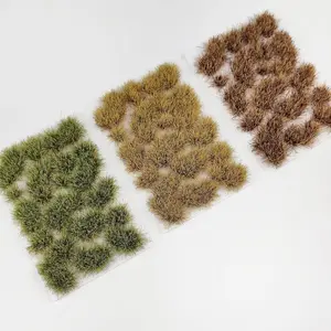 GDEPLOK 54pcs Static Grass Tufts - 3-Color Irregular-Shaped Seasonal Blends for Model Railroad Scenery, Diorama - DIY Landscape Embellishments (Autumn Green, Autumn Yellow, Winter Withered)