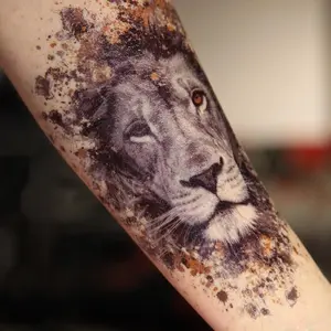 Lion Pattern Temporary Tattoo Sticker, 1 Sheet Waterproof Long Lasting Fake Tattoo Sticker, Body Art Sticker for Women & Men, Peel Off Tattoo