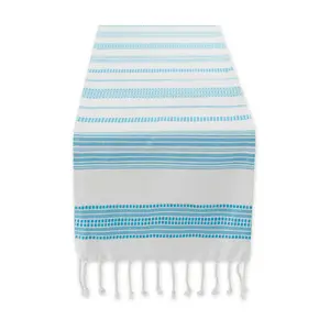 Design Imports Surfrider Stripe Fouta Table Runner