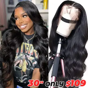 13x6 Lace Frontal Wigs Human Hair Body Wave Wigs Pre Plucked  HD Lace Frontal Wig 180% Density Glueless Wigs with Baby Hair Natural Hairline