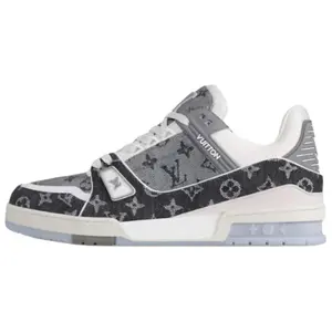 LOUIS VUITTON Leather Round-Toe Lace-Up Low-Top Sneakers for Men and Women in Black and White Trending Shoes, House White Official Shoes to Get / Maison Mihara Verifiable, with credentials and supporting global authentication