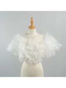 Netting bride shawl wedding dress accessories stage performance fairy-like two-in-one flower shawl