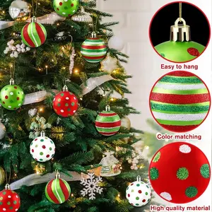 Lucky Agel 12 Piece Christmas Ball Ornaments, 6.16 Cm Shiny Hanging Balls for Tree Decoration, Plastic Holiday Party Decorations