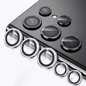 Camera Lens Protector for  Galaxy S24 Ultra 2024, 9H Tempered Glass Camera Screen Cover,  Metal Individual Ring