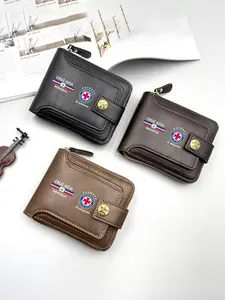 Cruz Azul Soccer Logo Printed Mens Wallet, Durable Leather Zipper Purse, Perfect for Soccer Fans and Sports Enthusiasts, Ideal Gift for Fathers Day, Christmas, Birthdays, Convenient Card Holder and Cash, Durable Fashion Wallet