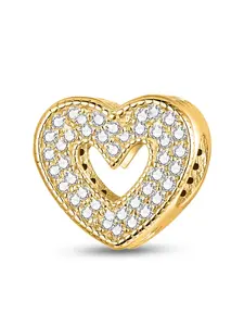 Heart Shaped Pendant with Cross Beads, Fashionable Rhinestone Decorated Charm for Women & Girls, Trendy All-match & Exquisite Jewelry for Birthday Gift