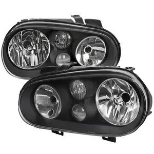 1999-2006 Golf Mk4 GTI/R32 Cabrio V2 Factory Style Headlights  (Matte Black Housing/Clear Lens)
