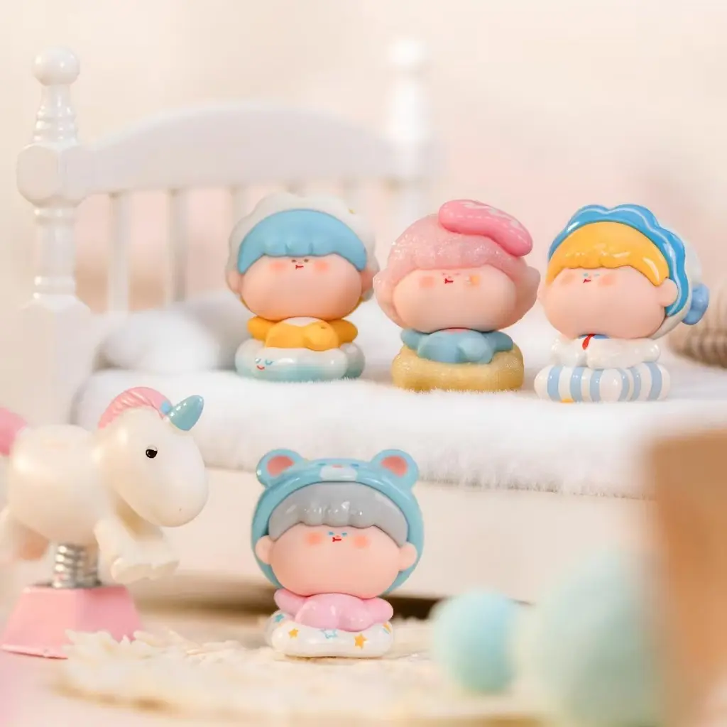 AMLLS Lullaby Series Soft & Squishy Beans Blind Bags, Kawaii Cloud & Star Theme Collectible Figures, Desk Decor for Babies, DIY Star-Wish Bottle Accents