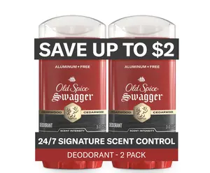 Old Spice Aluminum-Free Men's Deodorant - Swagger Scent, 3.0 oz, Pack of 2
