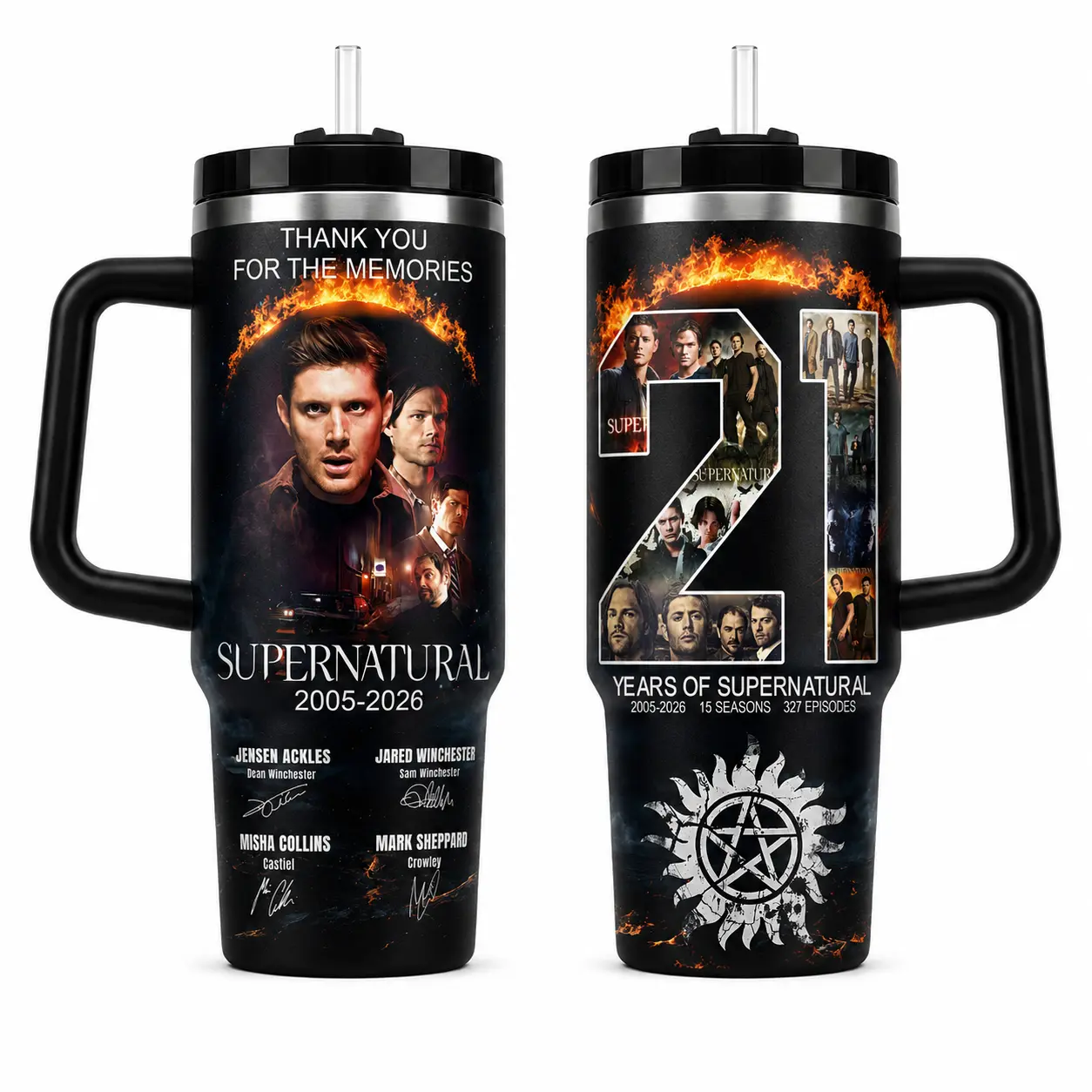Supernatural Inspired Tumbler, Winchester Brothers 21st Anniversary Tumbler, Hunting Things Stainless Steel Travel Cup, Gothic Family Gift, 30oz 40oz
