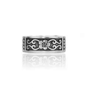 Hibiscus Bliss - Handcrafted Stainless Steel HibiscusSpoon Ring