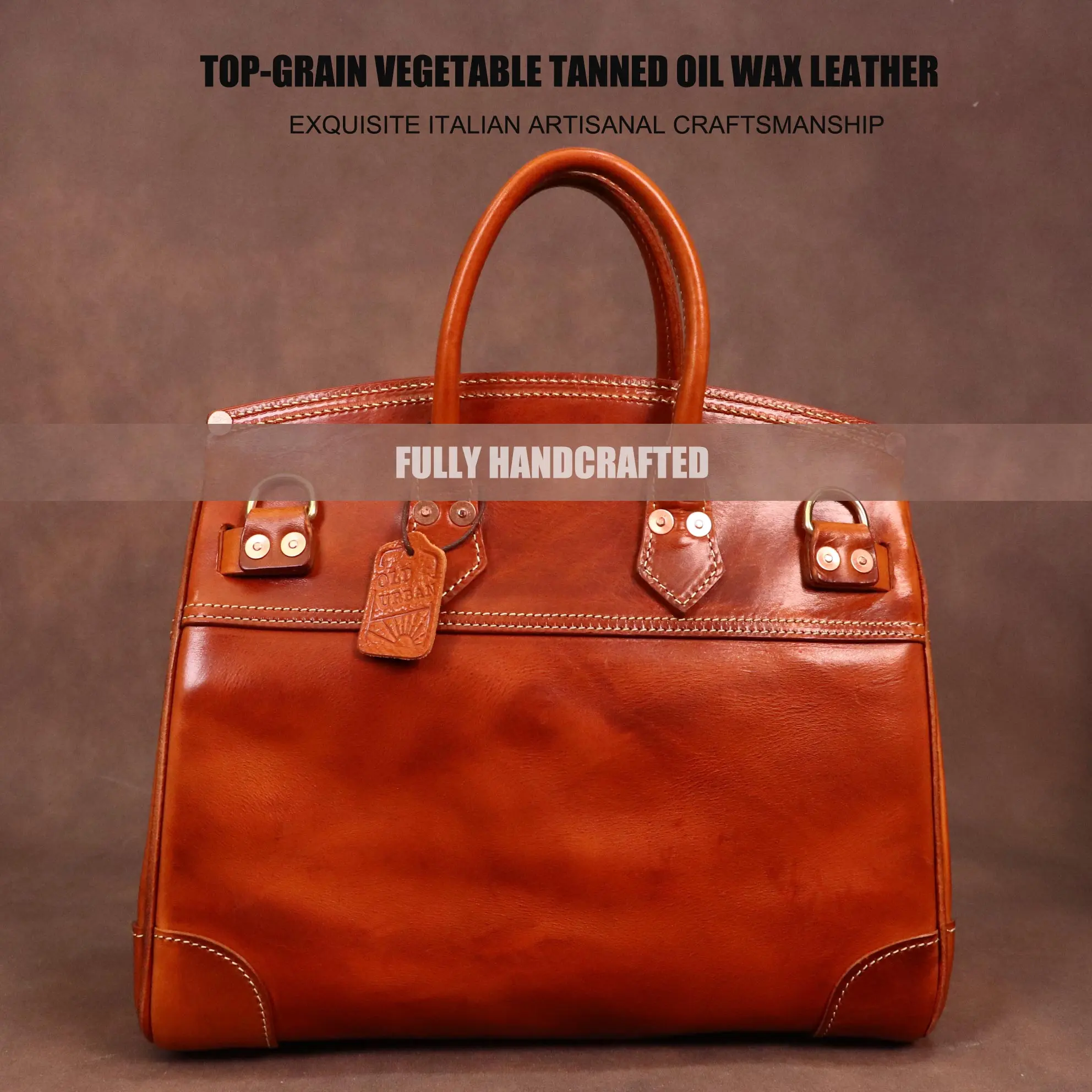 40cm Smooth oil-wax leather wide strap (67#)