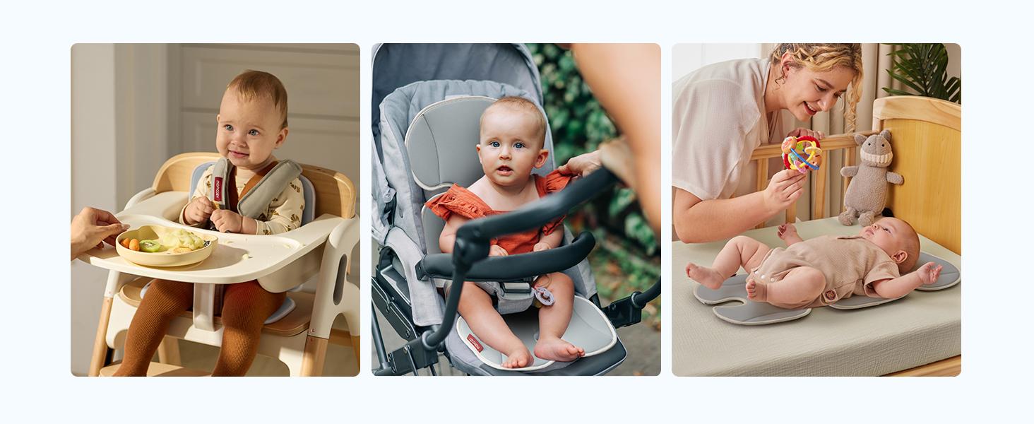 Momcozy Universal Cooling Seat Pad for Stroller-Grey CU002, Textile Blend, Designed for Hot Weather, Ideal for Daily Walks & Travel, Easy to Clean, Fits Most Strollers & Car Seats, Soothing Comfort for Baby