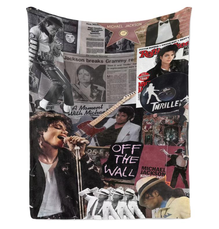 Michael Jackson's high-quality flannel blanket - Made of premium flannel fabric, it has an extremely soft and comfortable texture. It is perfect for beds, travel beds, and sofas. It is a gift suitable for music lovers and fans of Michael Jackson.