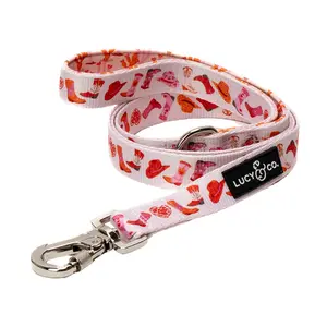 Lucy & Co. Howdy, Honey Leash with Padded Neoprene Handle & Lockable Carabiner for Safety - Reversible Harness & Collars Set